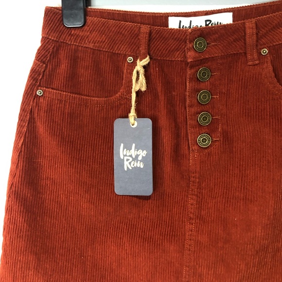 Indigo Rein Corduroy Skirt NWT - Picture 3 of 5